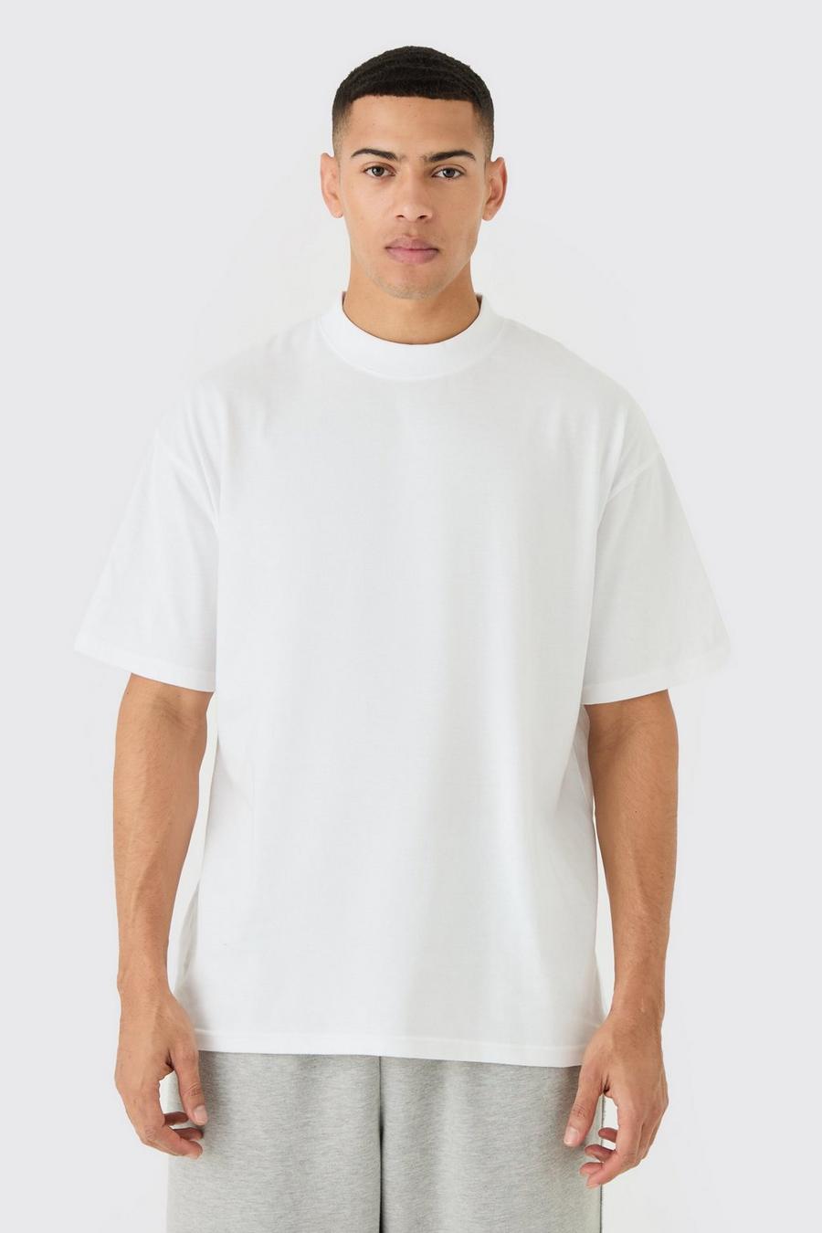 Camiseta oversize con cuello extendido, White