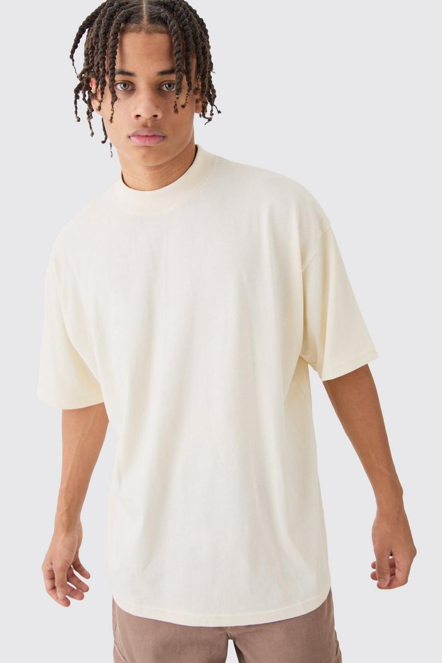 Ecru  Oversized Extended Neck T-shirt