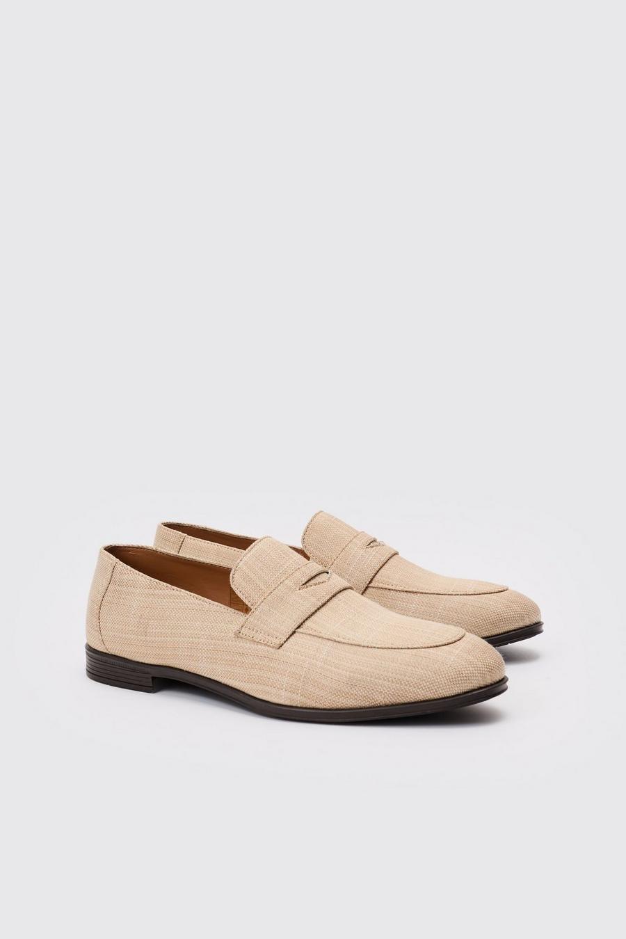 Stone Linen Look Loafer