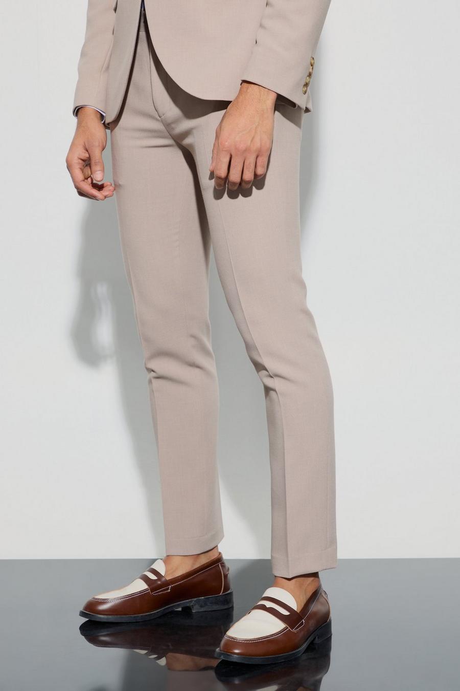 Beige Jersey Skinny Fit Pantalons