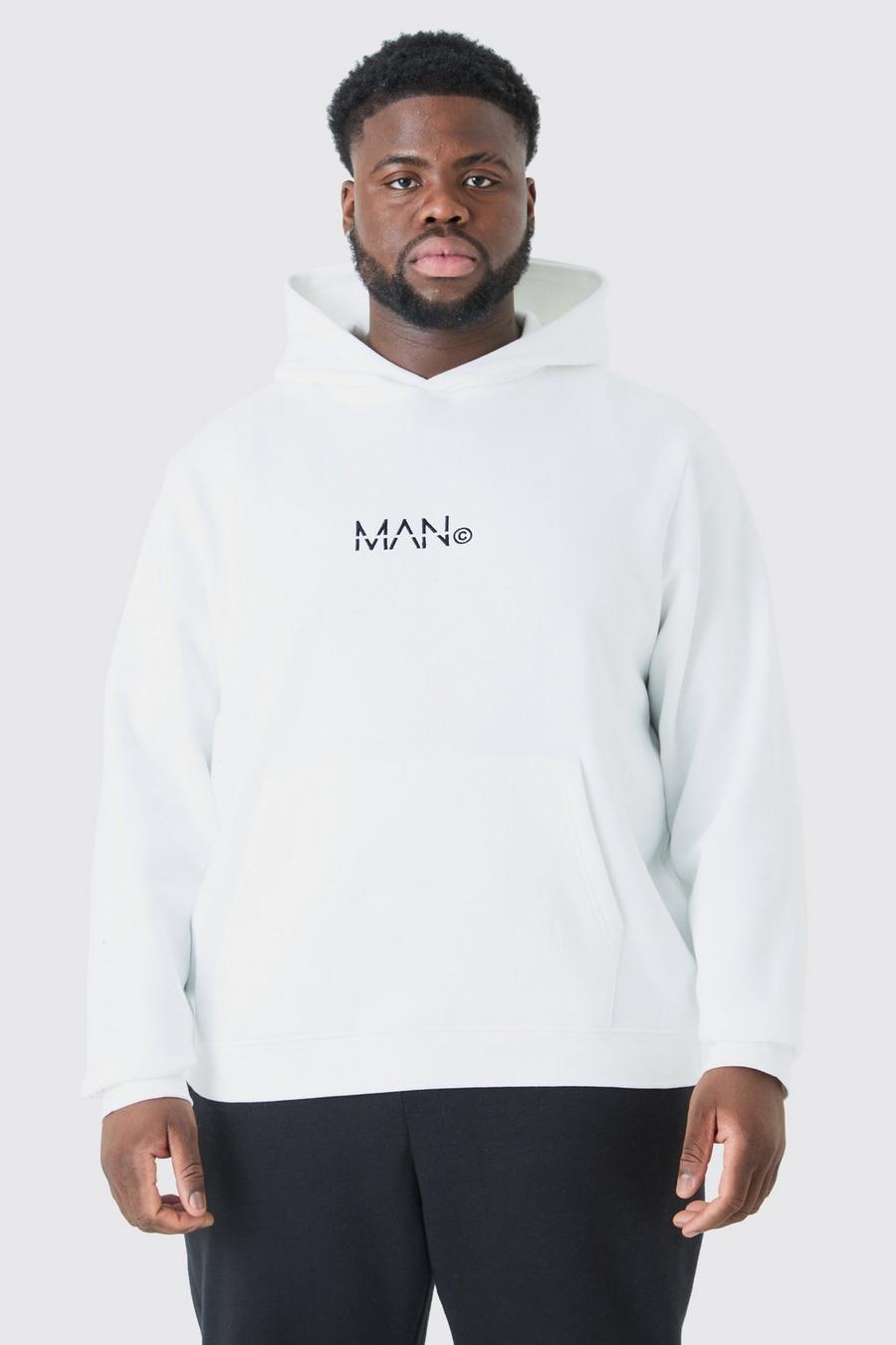 White Plus Man Dash Overhead Hoodie In Wit image number 1