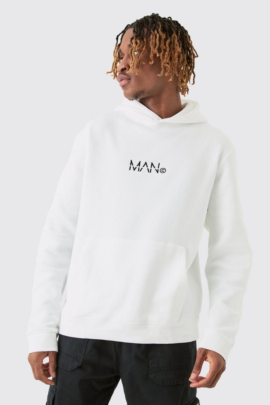 White Tall Man Dash Overhead Hoodie In Wit