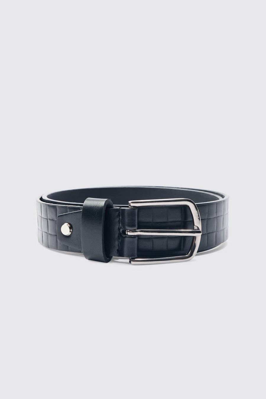 Minimal Buckle Detail Faux Leather Belt