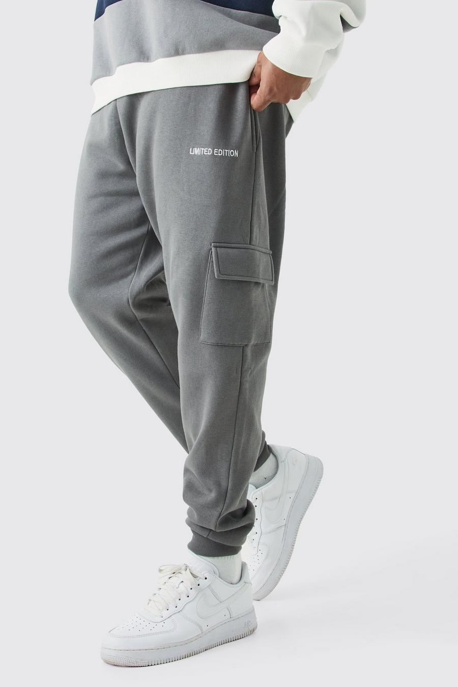 Plus Limited Edition Skinny Cargo-Jogginghose, Charcoal