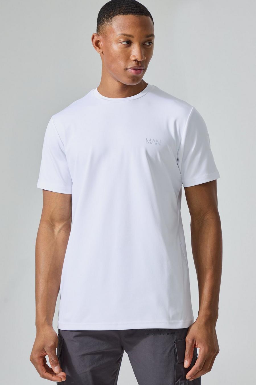 White MAN Active T-shirt med tryck image number 1