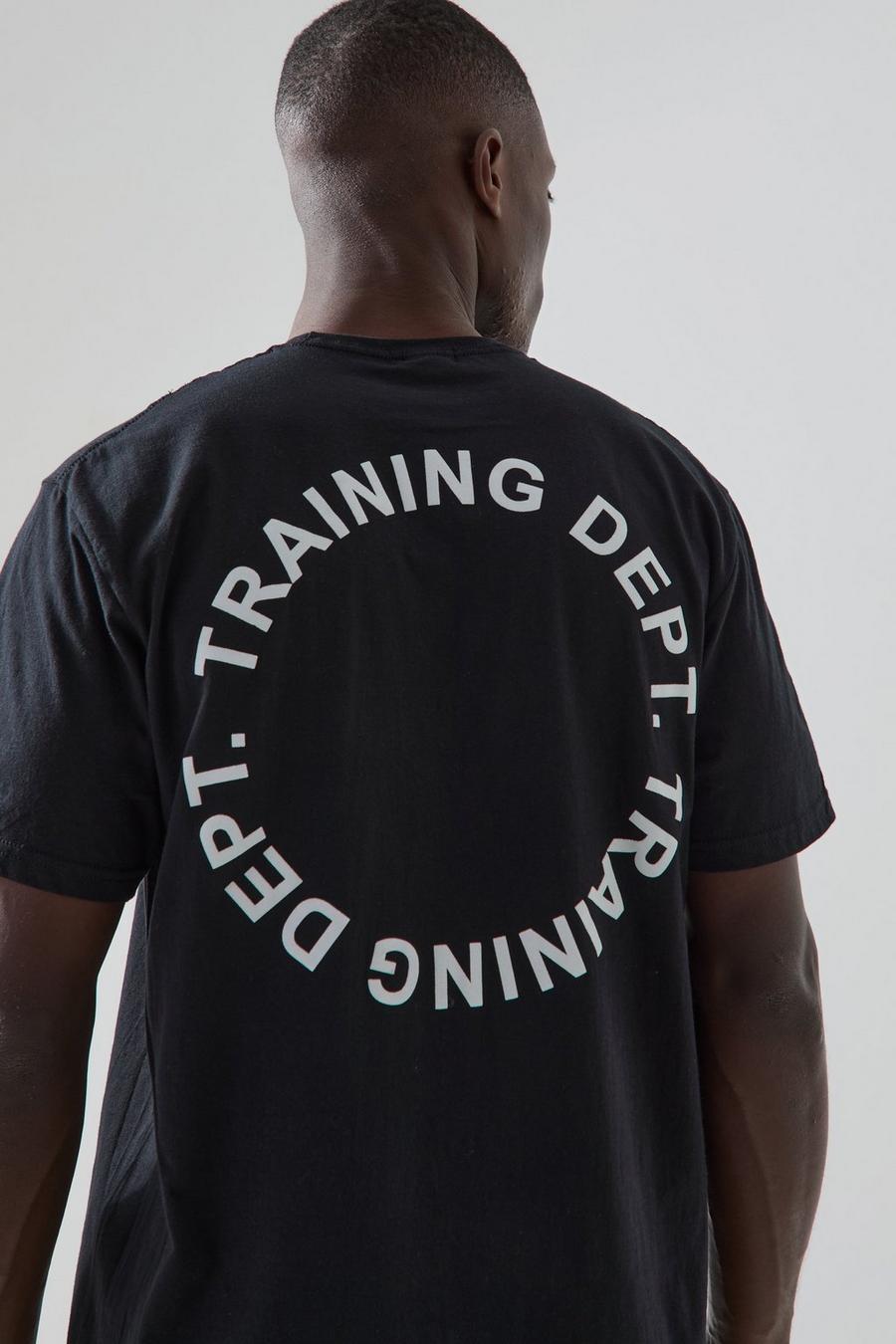 Black Active Training Dept Circle Print Oversized Tshirt  image number 1
