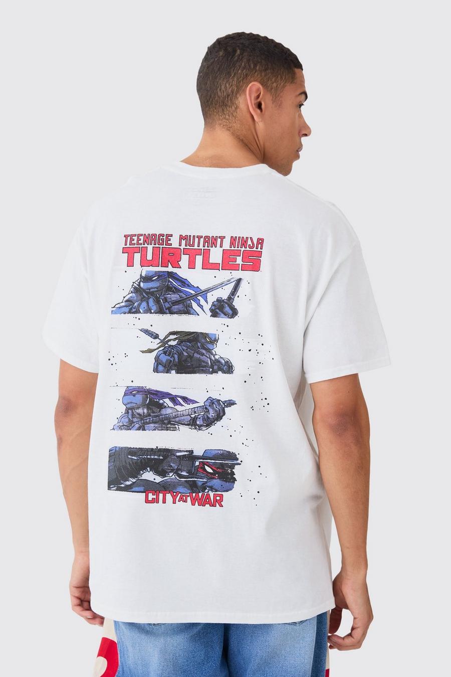 T-shirt oversize à imprimé Tortues Ninja, White image number 1
