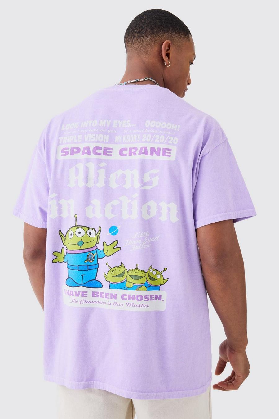 Camiseta oversize con estampado de Toy Story y extraterrestre, Purple