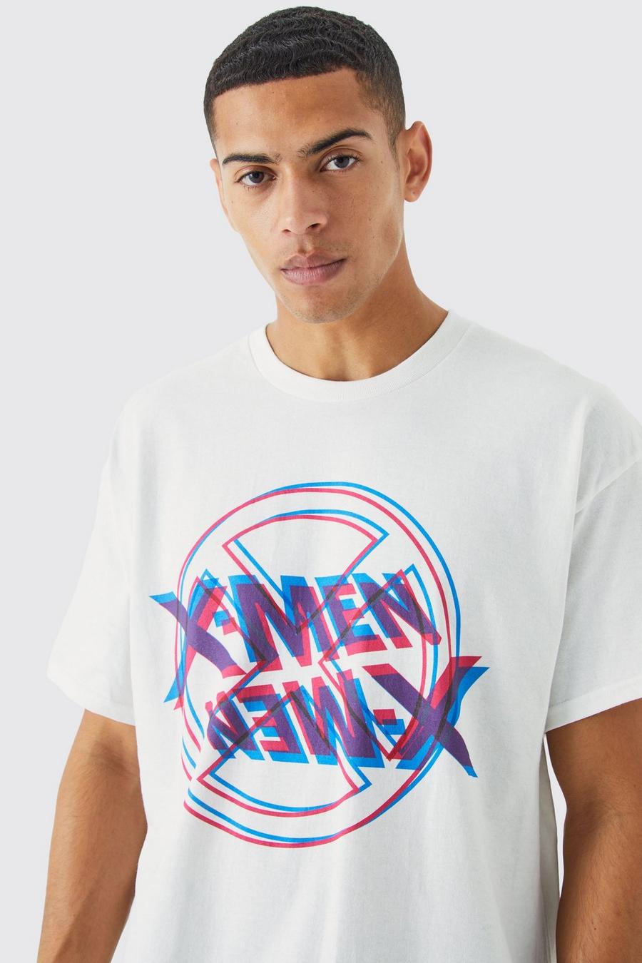 Oversize T-Shirt mit lizenziertem X Men Print, White image number 1