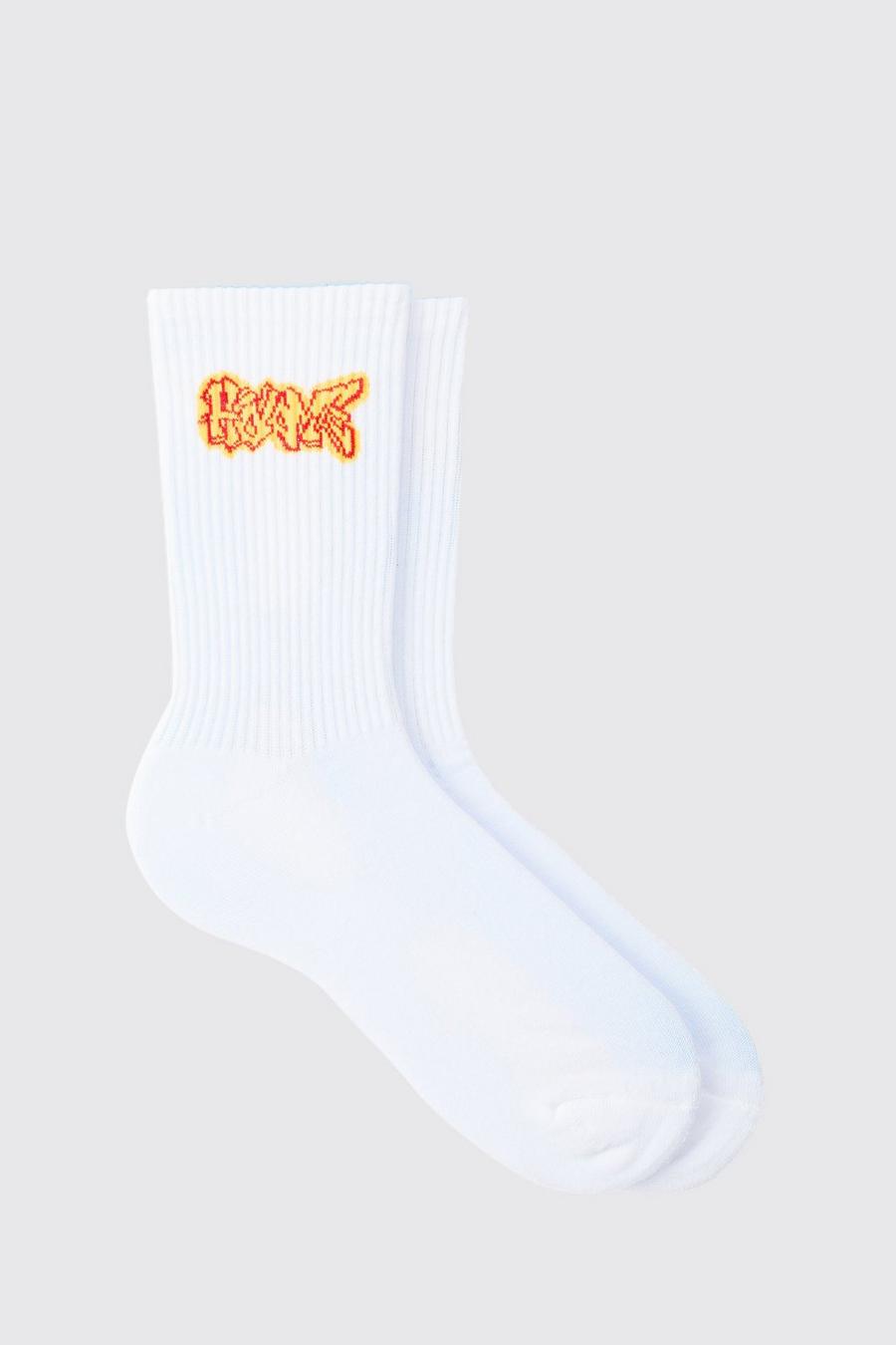 Socken mit Home Graffiti-Logo, White