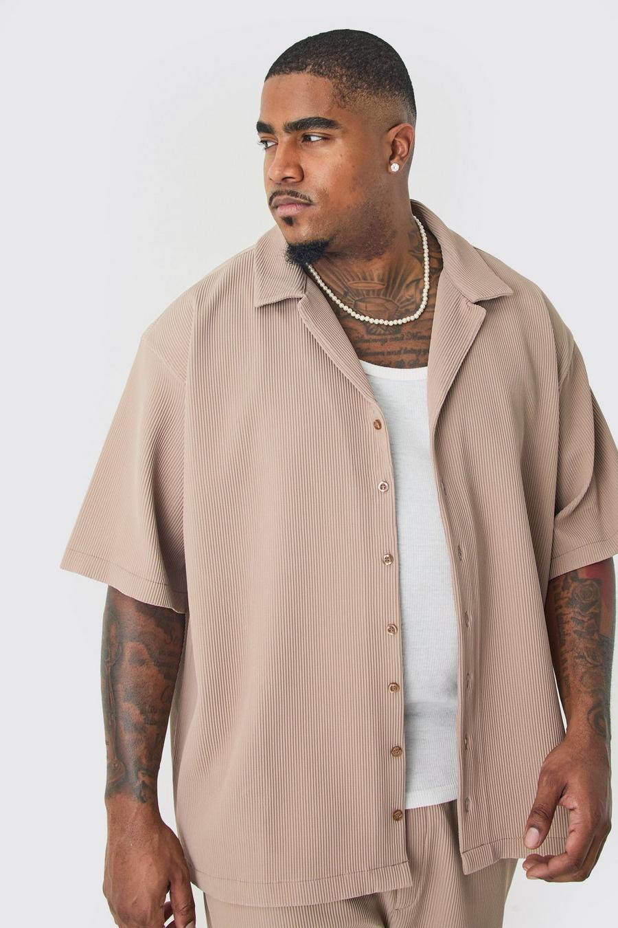 Grande taille - Chemise plissée, Mocha