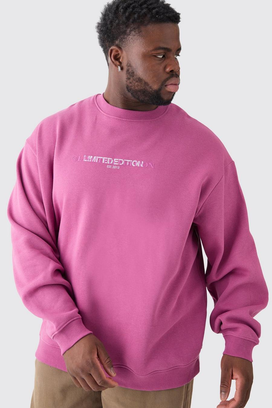 Grande taille - Sweat oversize à col montant, Rose image number 1
