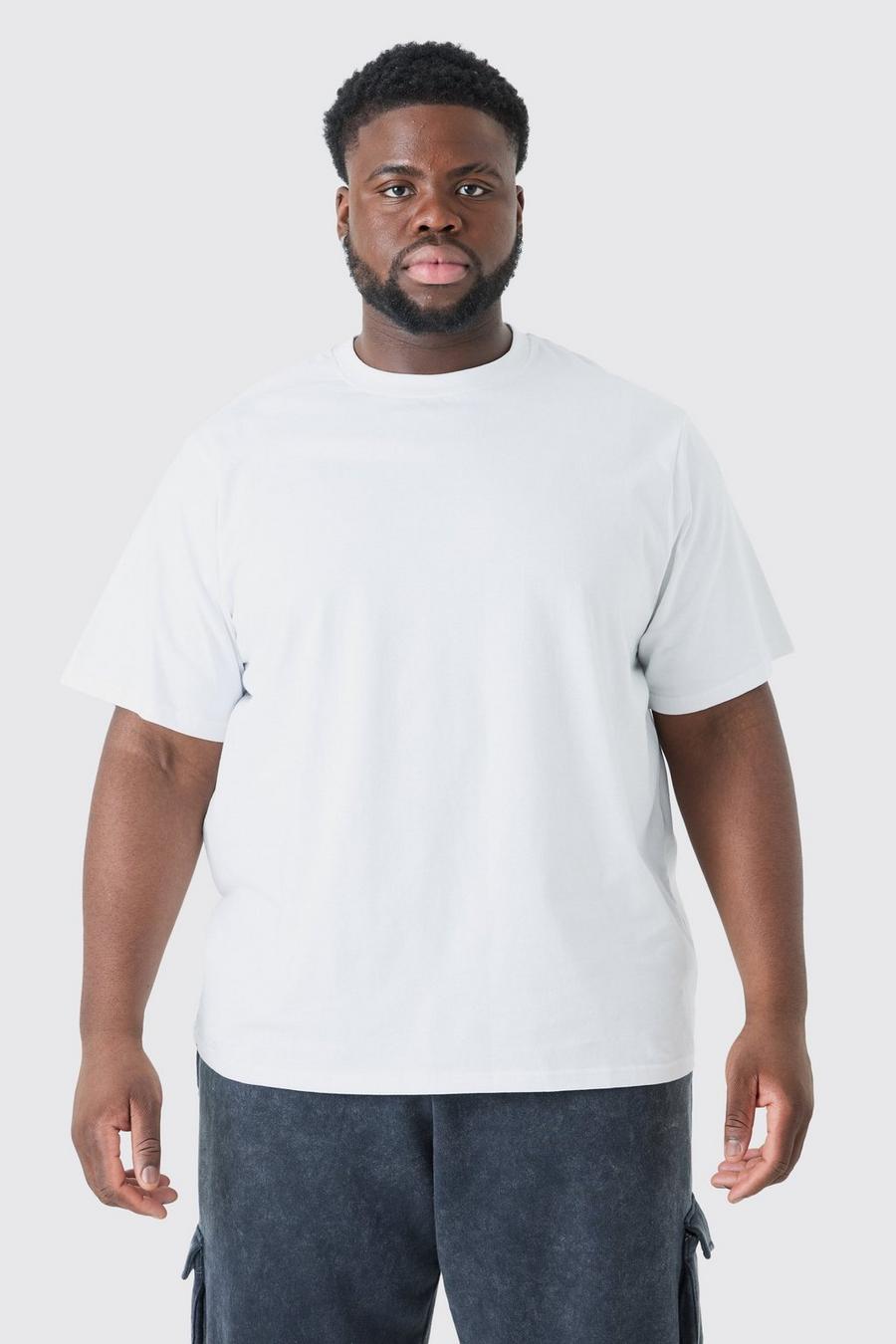 White Plus Basic Crew Neck T-shirt image number 1