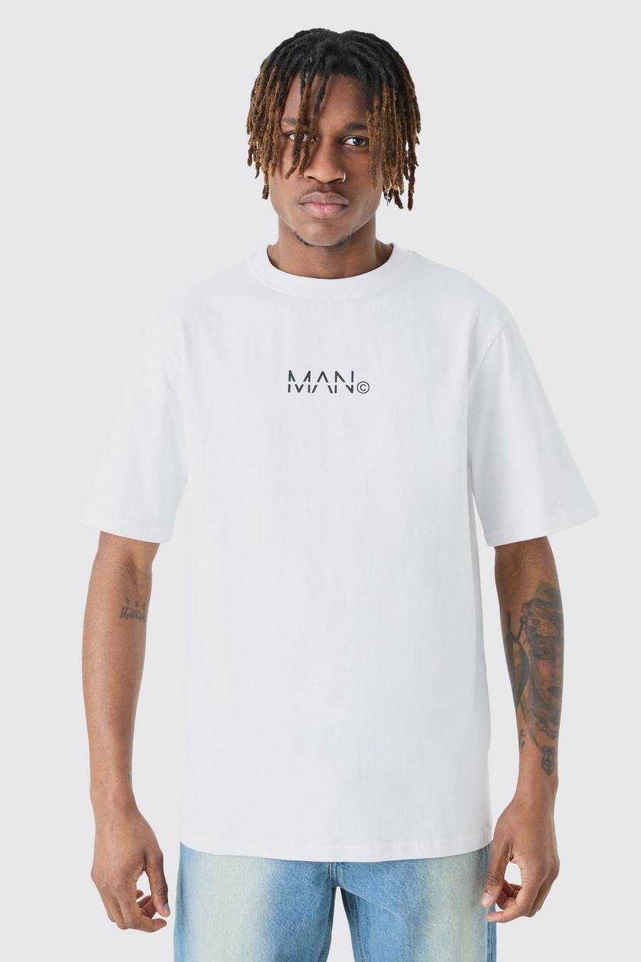 Tall T-Shirt mit Original Man Print, White