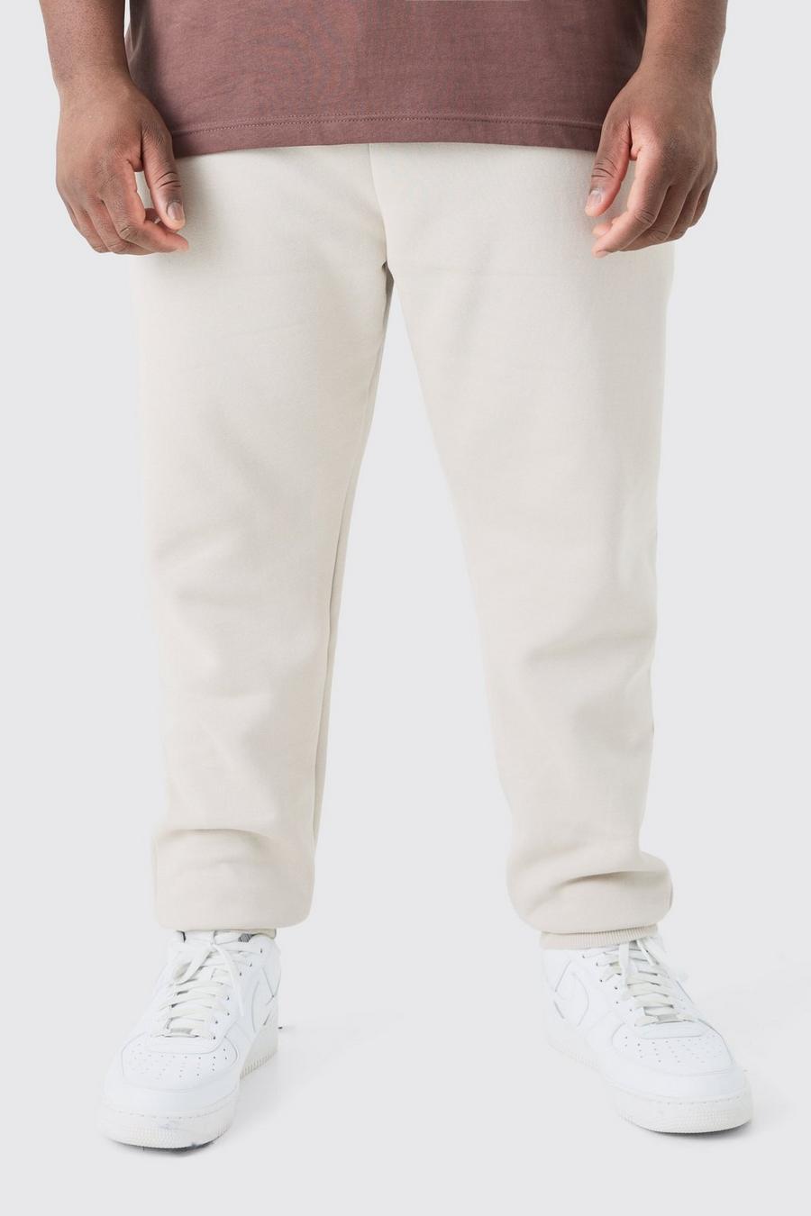 Pantaloni tuta Plus Size Basic Regular Fit, Stone
