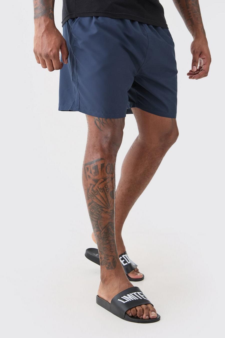 Costume a pantaloncino medio Plus Size con firma Man, Navy