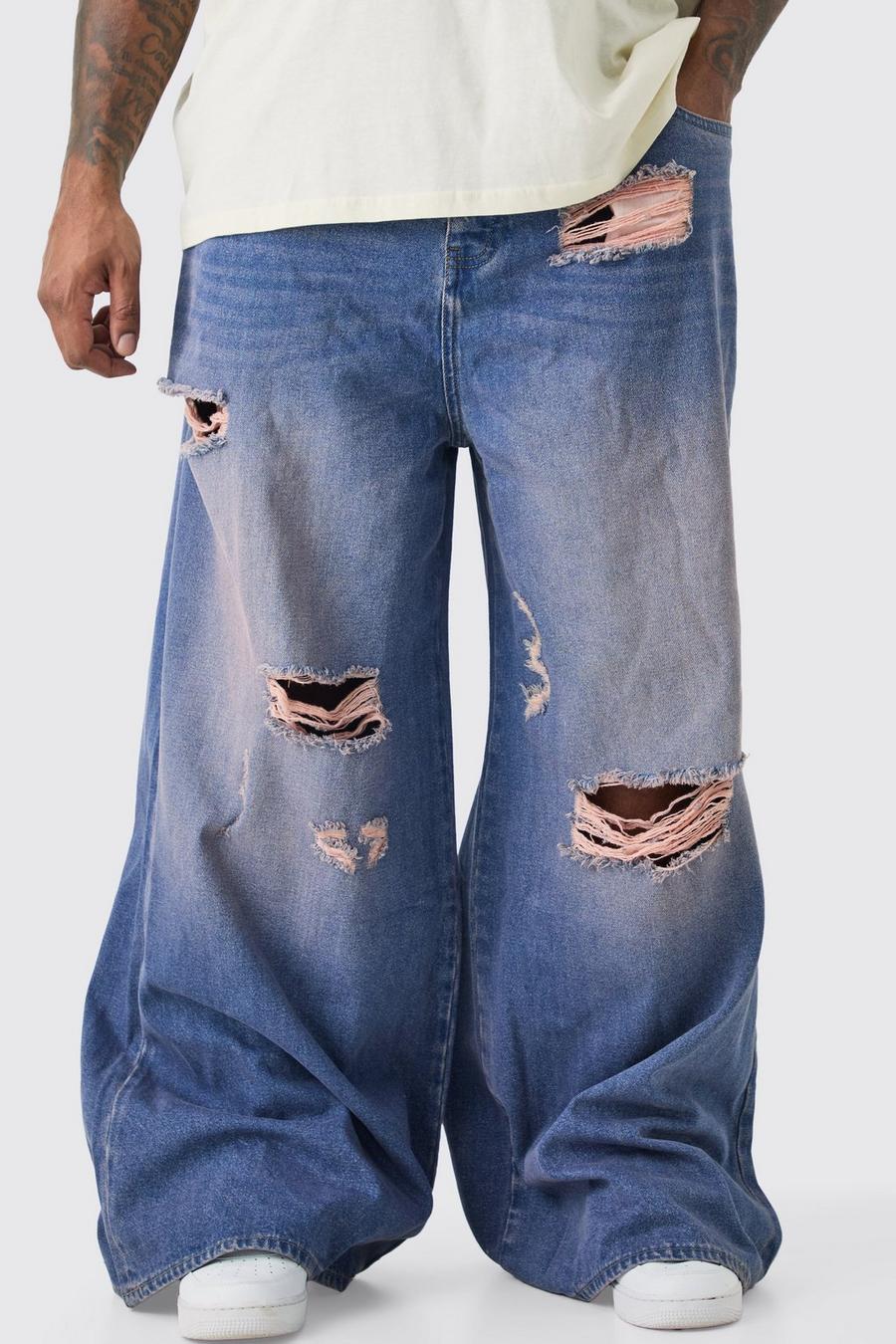Plus extrem lockere Jeans mit Applikation, Pink