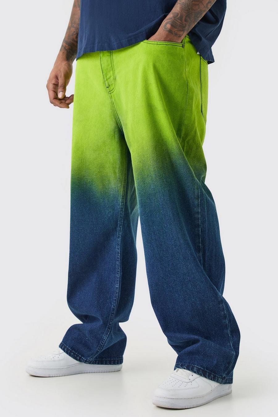 Lime Plus Onbewerkte Ombre Baggy Jeans