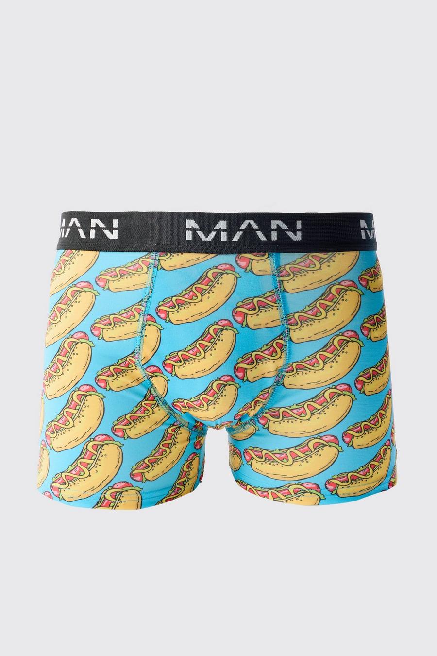 Green Hot Dog Print Boxers