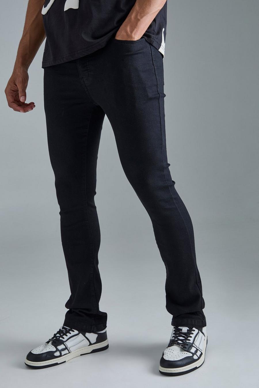 True black Skinny jeans med stretch och utsvängda ben