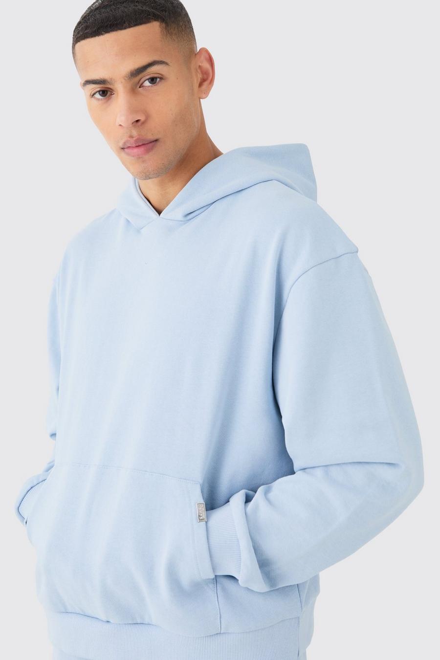 Sky blue Oversize hoodie i tjockt tyg