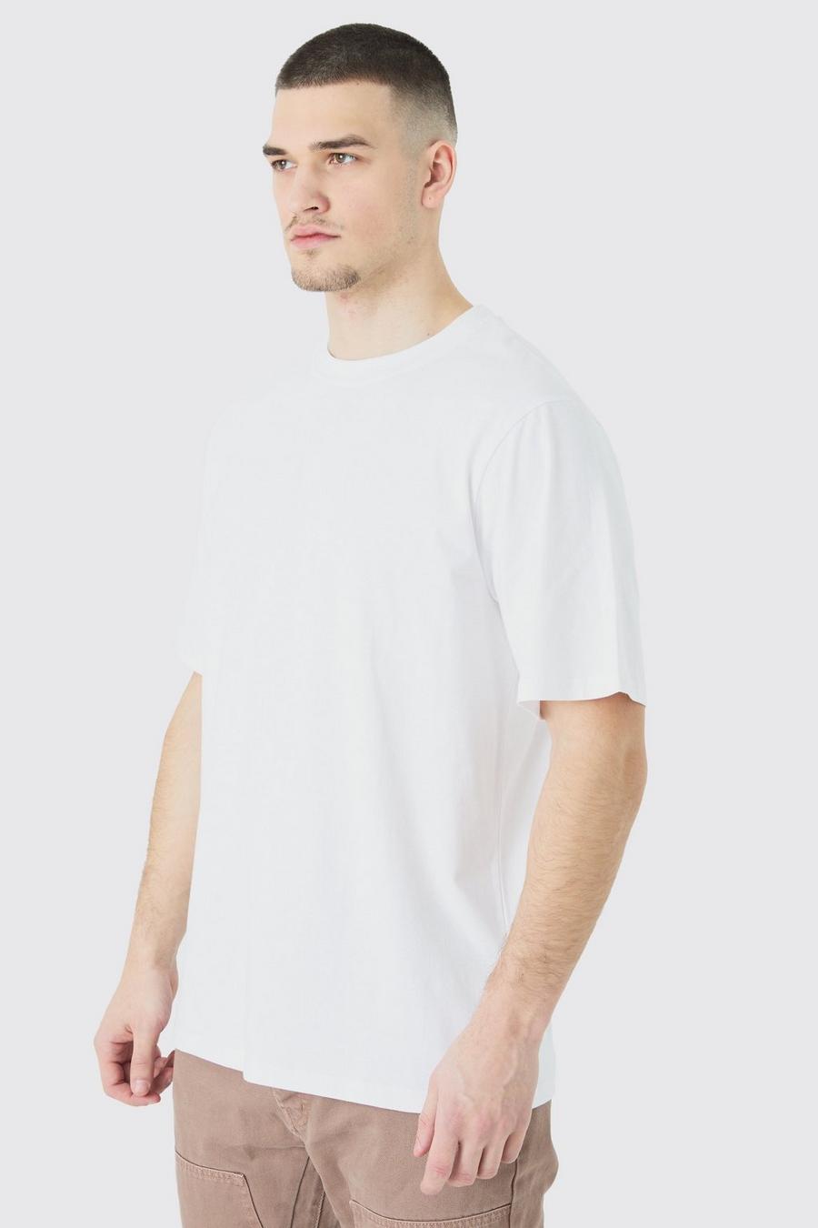 Tall Basic Rundhals T-Shirt, White image number 1