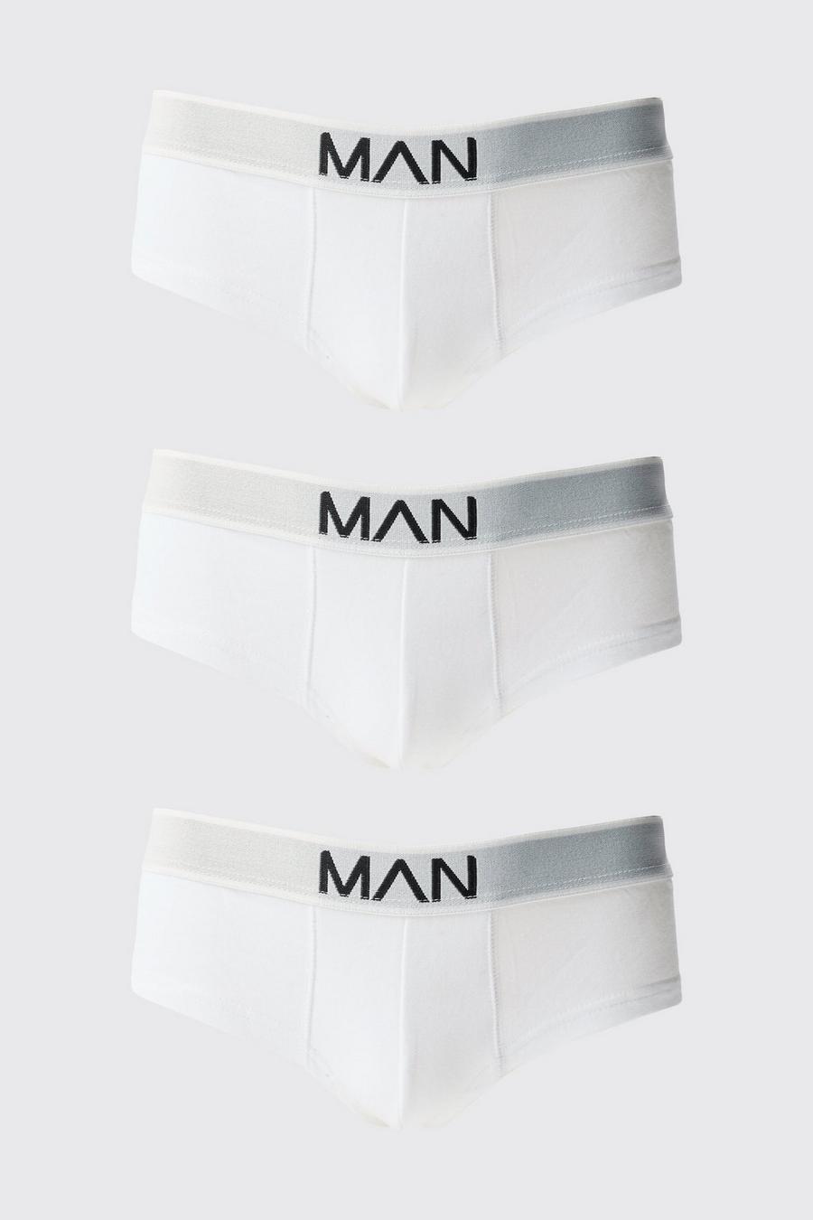 Slip con logo Man - set di 3 paia, White
