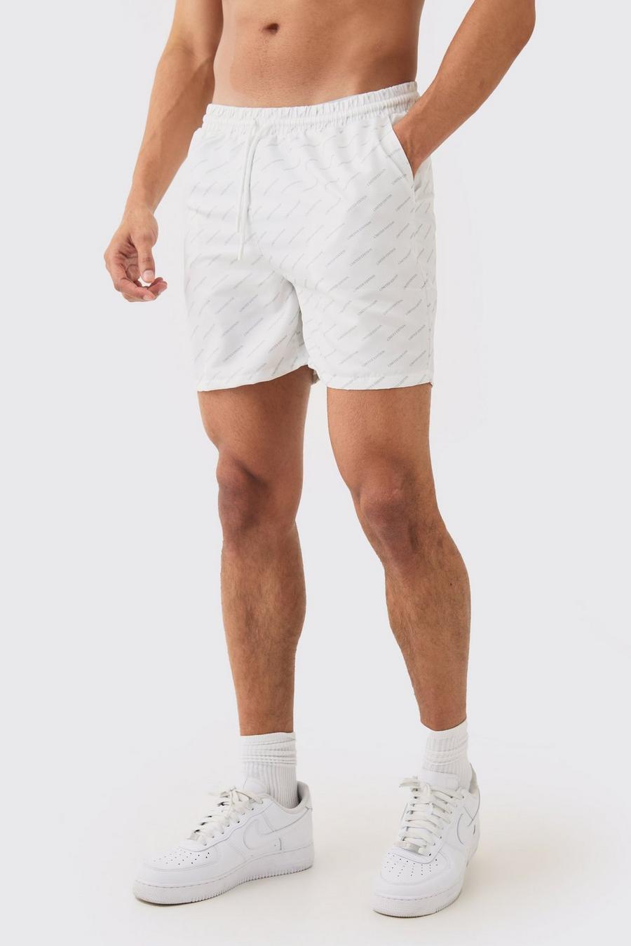 White Mid Length Limited Edition Swim Short image number 1