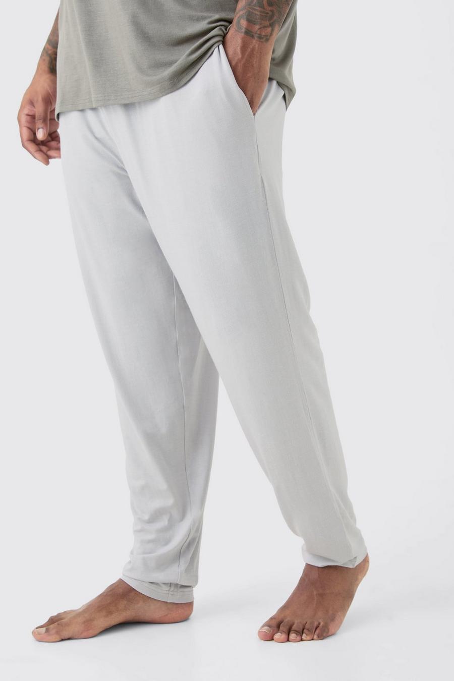 Ash grey Plus Premium Modal Mix Relaxed Fit Lounge Bottoms image number 1