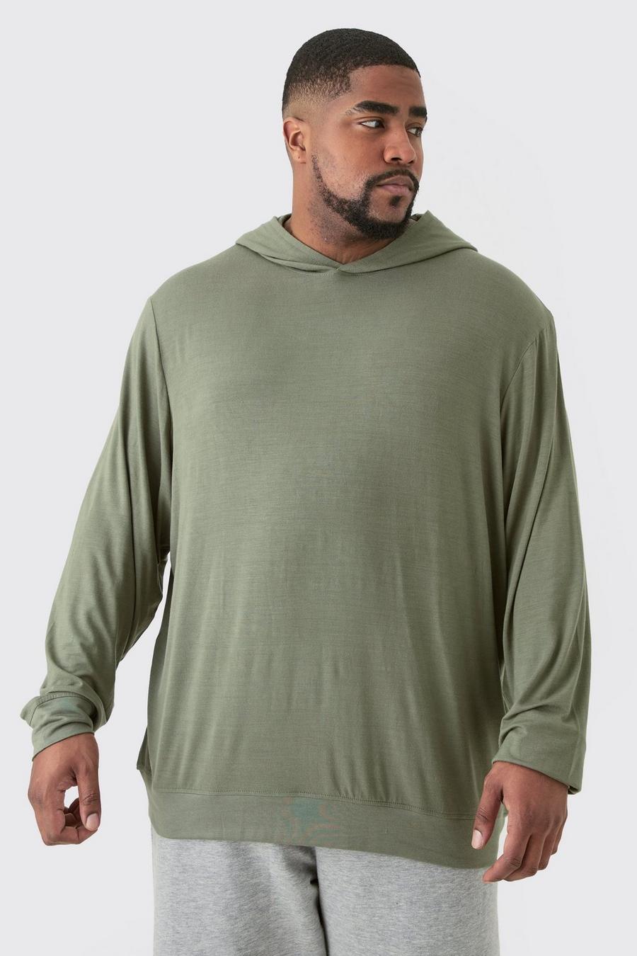 Khaki logo-patch long-sleeved hoodie Nude