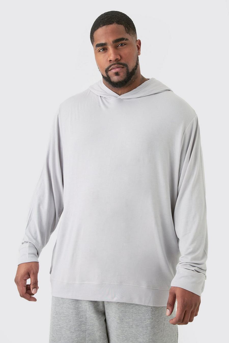 Ash grey logo-patch long-sleeved hoodie Nude