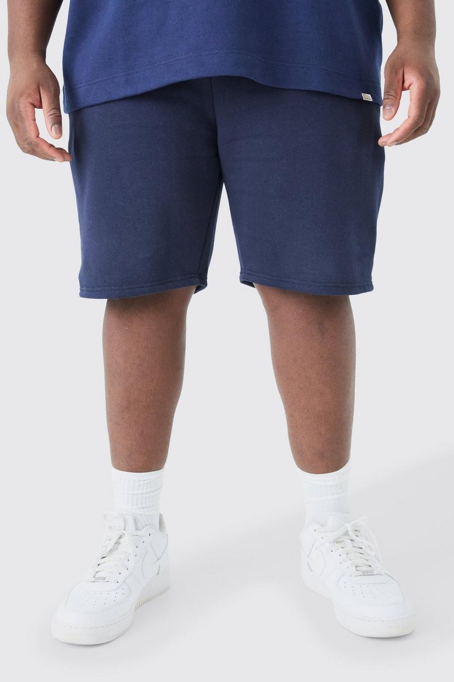 Pantalón corto Plus holgado de tela jersey, Navy