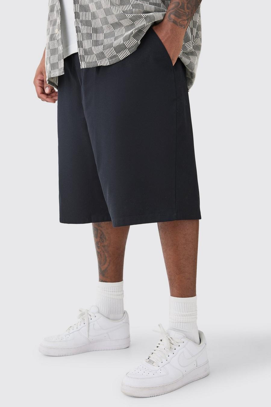 Pantalón deportivo Plus de sarga con cintura fija, Black image number 1