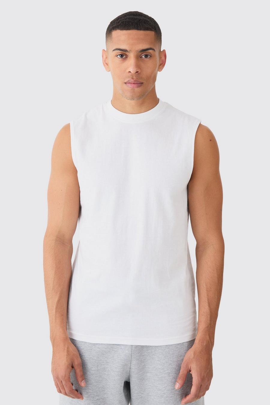 Camiseta sin mangas MAN básica, White