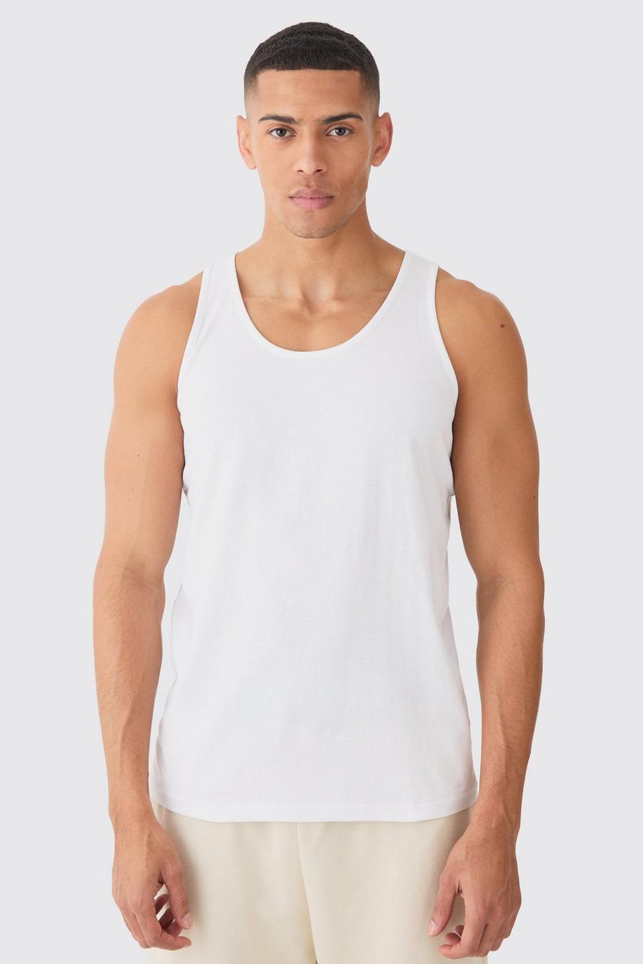 White Basic Man Signature Vest image number 1