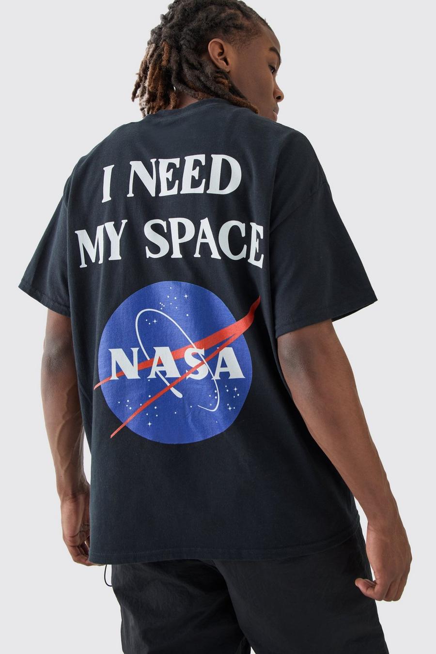Black NASA Oversize t-shirt med tryck