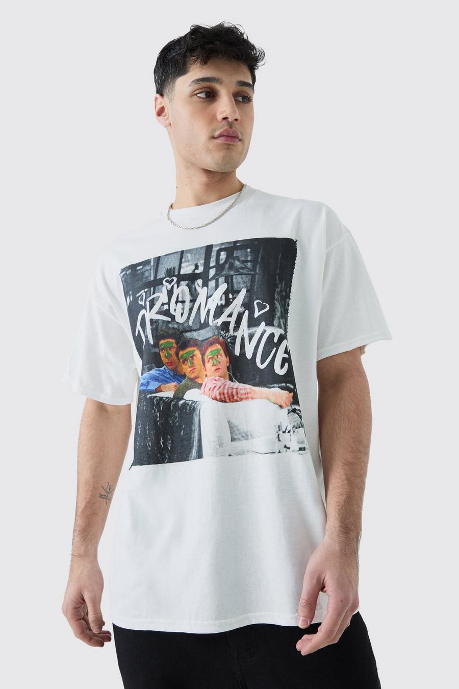 Oversize T-Shirt mit lizenziertem Friends Bromance Print, White