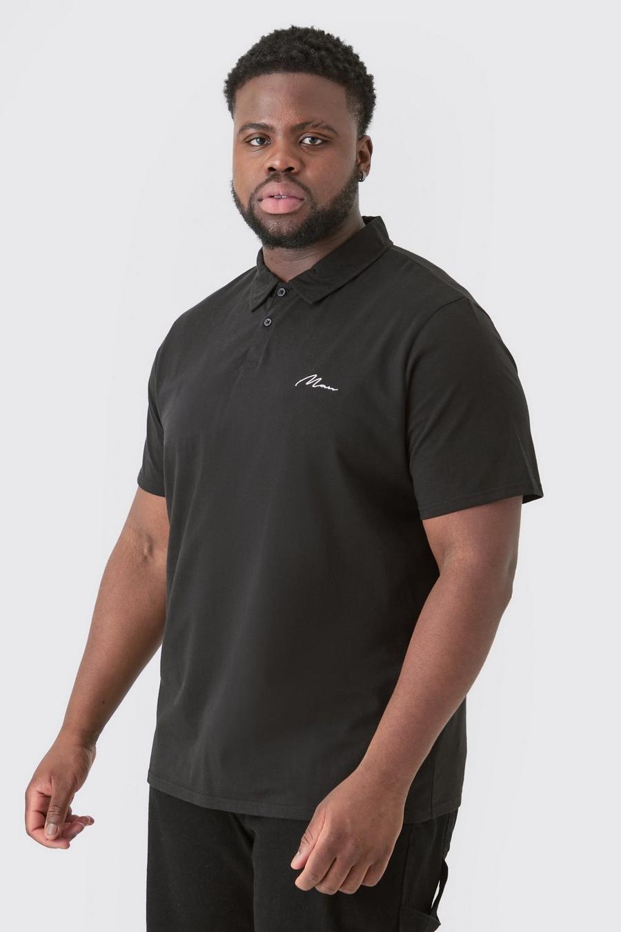 Grande taille - Polo brodé, Black image number 1