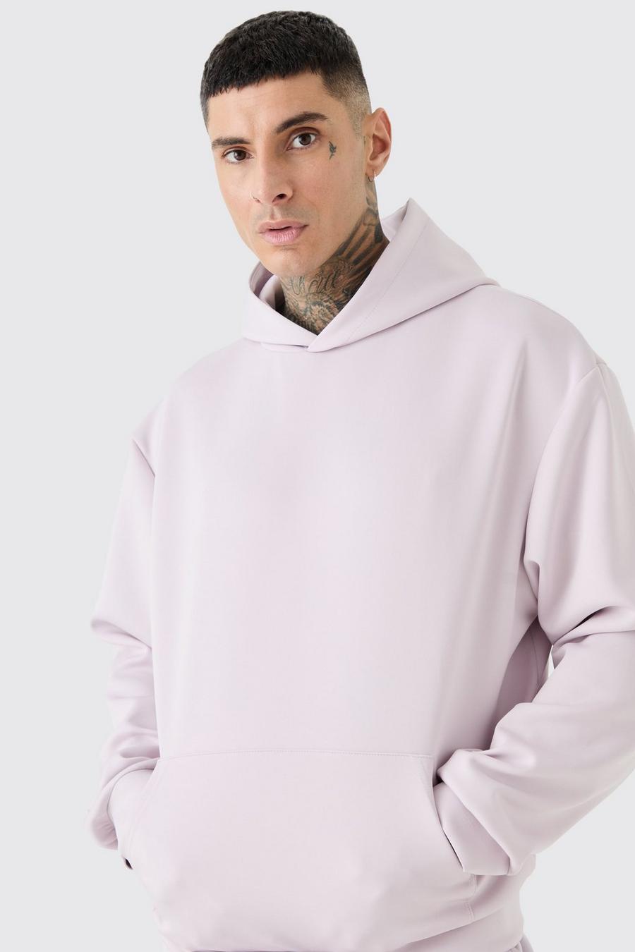 Sudadera Tall oversize recta de scuba con capucha, Lilac