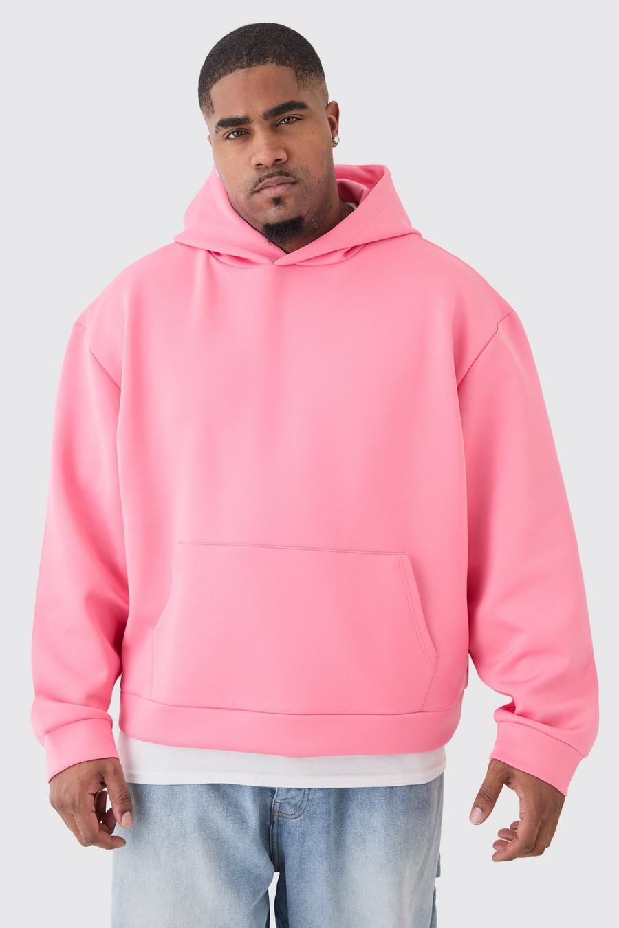 Pink Plus Oversized Boxy Scuba Hoodie image number 1