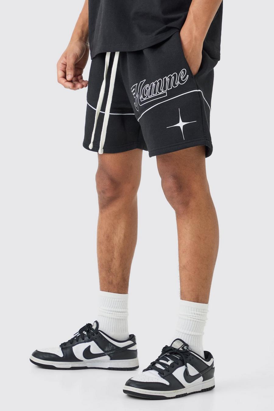 Black Relaxed Short Length Homme Volley Shorts