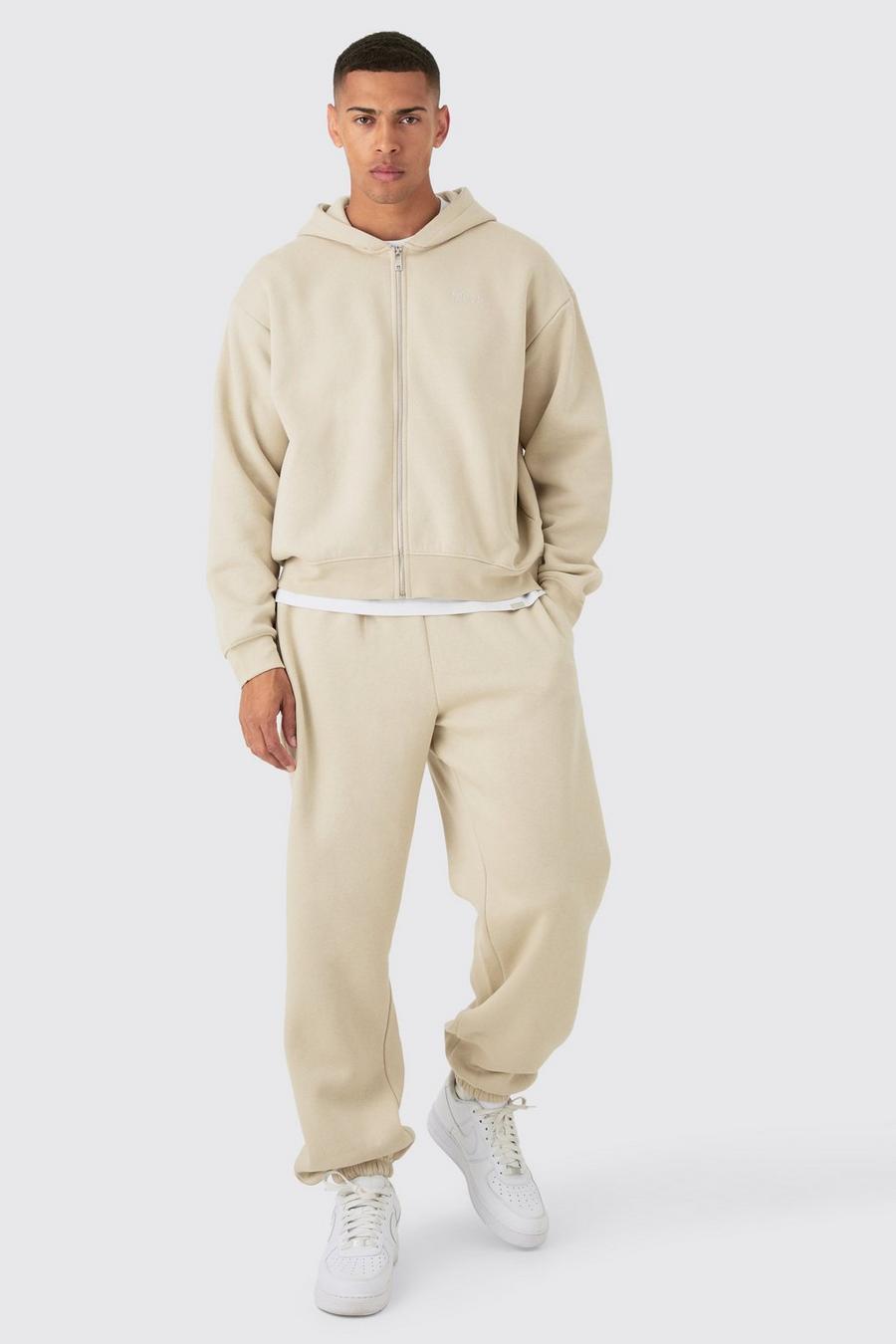 Stone Man Oversized Zip Through Hooded Tracksuit image number 1