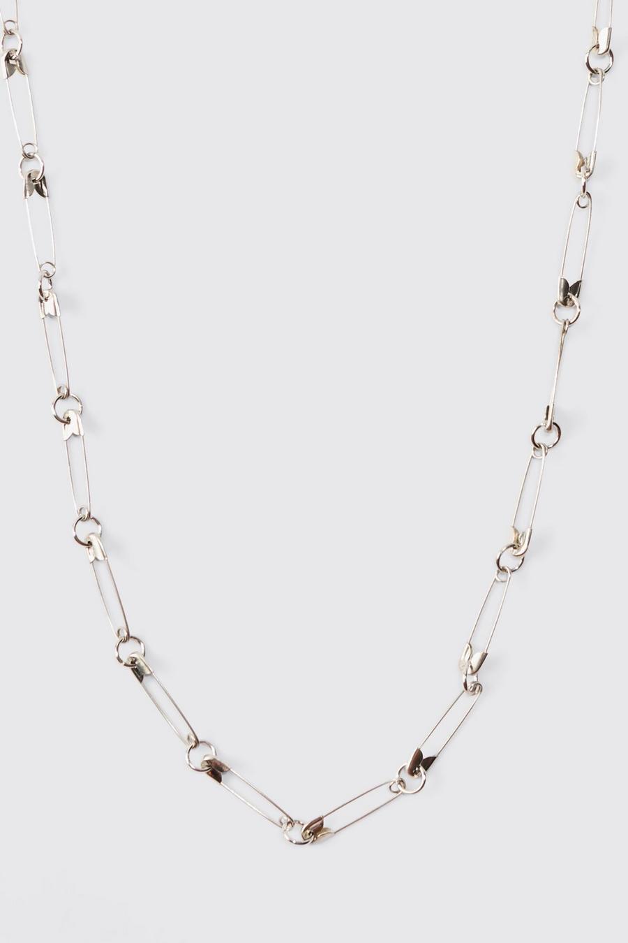 Halsband med säkerhetsnål i silver