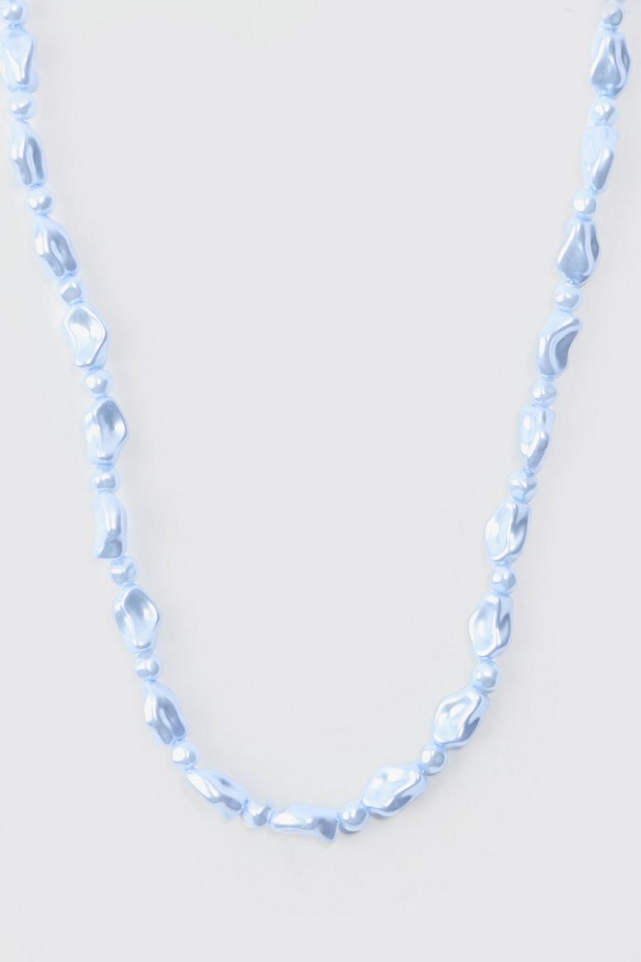 Shine Beaded Necklace In Light Blue