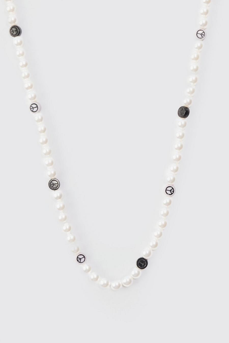 Schwarze Kette mit Perlen und Perlen, Black image number 1