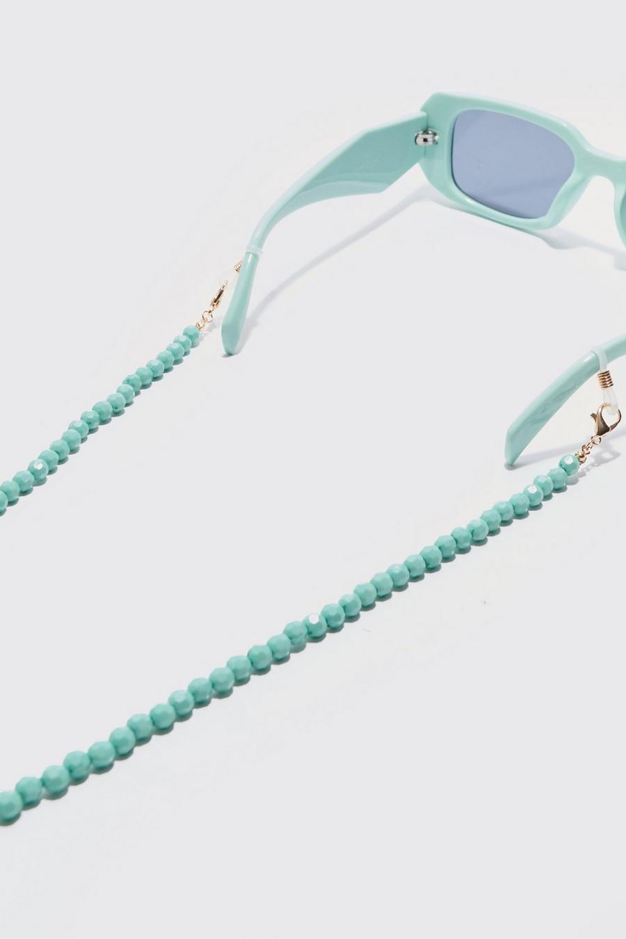 Iced Bead Sunglasses Chain In Green