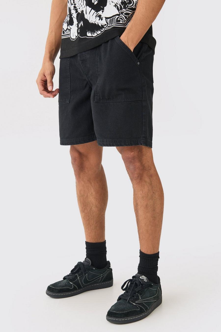 Short en jean à poches latérales - MAN, True black