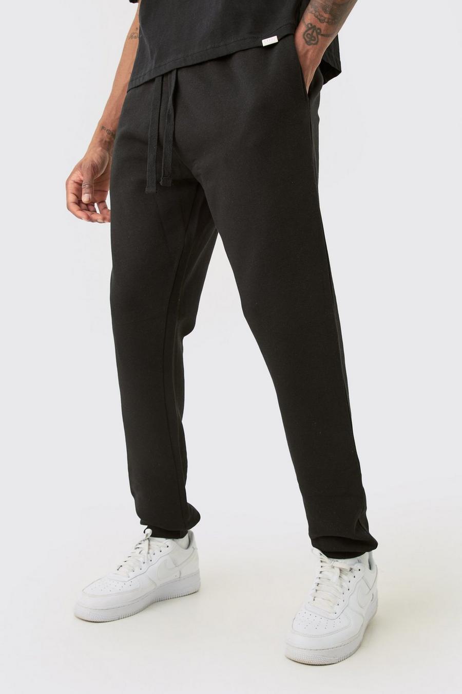 Pantaloni tuta Tall Basic Slim Fit neri, Black image number 1