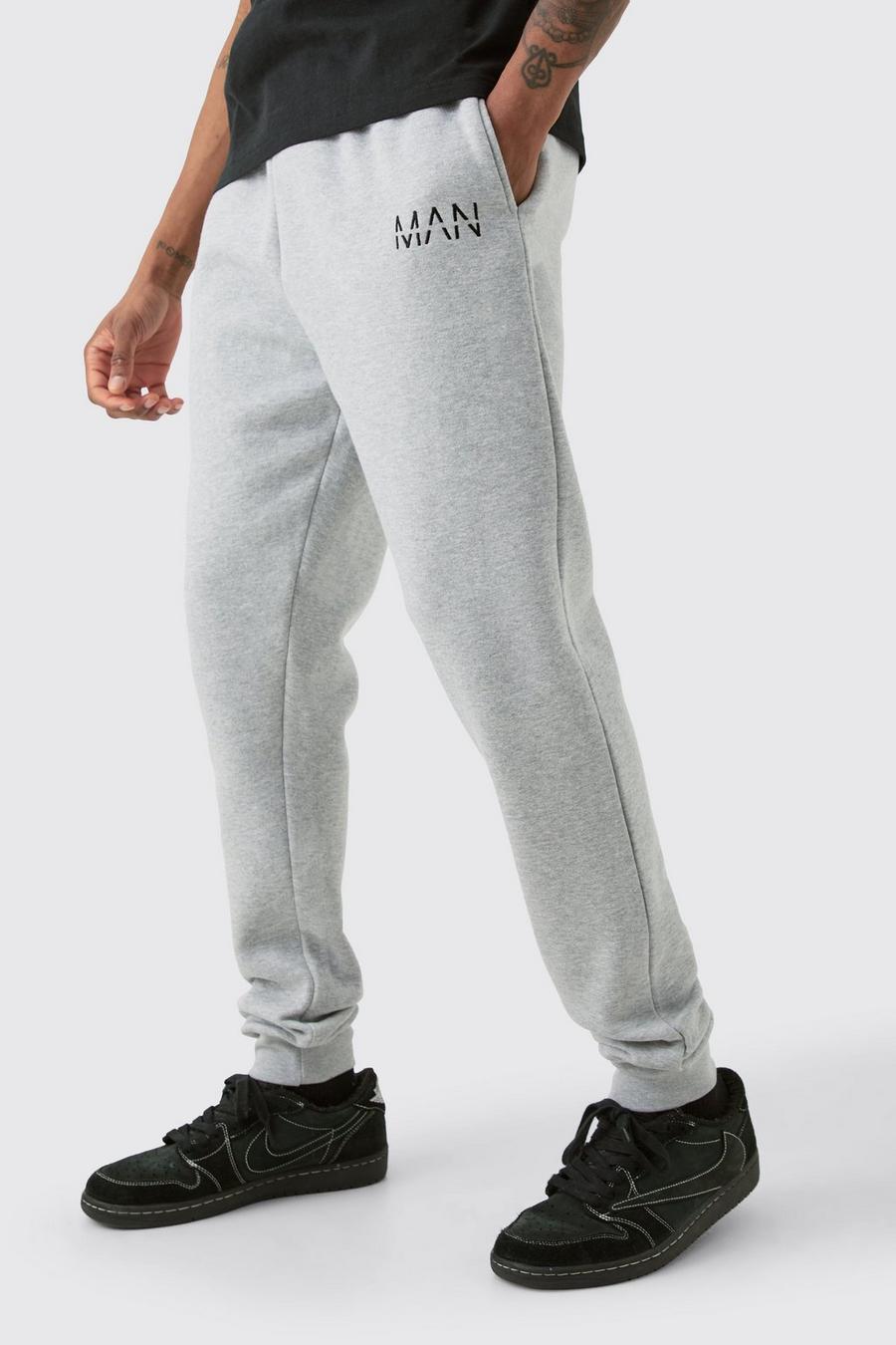 Pantalón deportivo Tall MAN ajustado en gris jaspeado, Grey marl