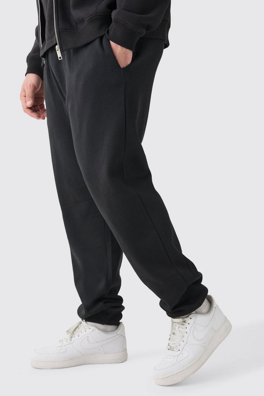 Pantaloni tuta Plus Size Basic neri, Black